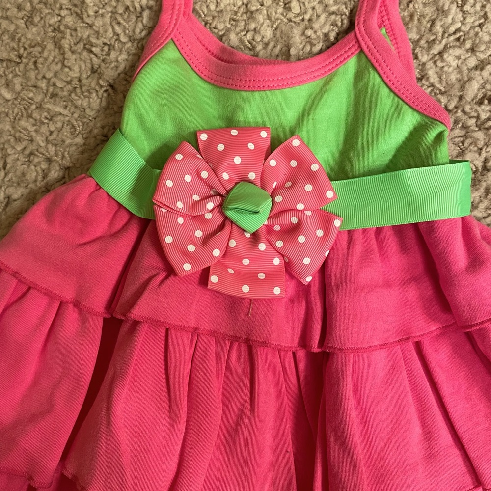 Mud Pie, pink & green, Dress, size 12-18 months - Picture 3 of 3